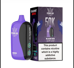 Al Fakher Crown Bar 50K Puff Black Ice flavour at Vexora Vape Shop Dubai.