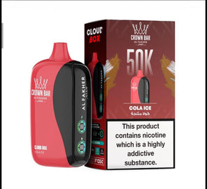 Al Fakher Crown Bar 50K Puff Cola Ice flavour at Vexora Vape Shop Dubai.