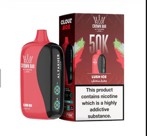 Al Fakher Crown Bar 50K Puff Lush Ice flavour at Vexora Vape Shop Dubai.