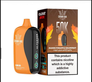 Al Fakher Crown Bar 50K Puff Mango Pineapple Grapefruit flavour at Vexora Vape Shop Dubai.