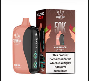Al Fakher Crown Bar 50K Puff Apple Peach flavour at Vexora Vape Shop Dubai.