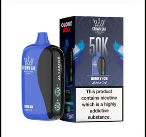 Al Fakher Crown Bar 50K Puff Berry Ice flavour at Vexora Vape Shop Dubai.