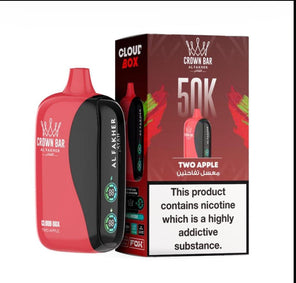 Al Fakher Crown Bar 50K Puff Two Apple flavour at Vexora Vape Shop Dubai.