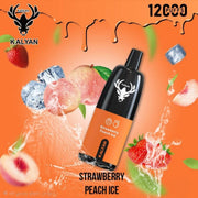 Kalyan 12000 Puffs Strawberry Peach Ice disposable vape at Vexora Vape Shop Dubai.