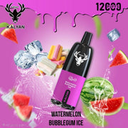 Kalyan 12000 Puffs Watermelon Bubblegum Ice disposable vape at Vexora Vape Shop Dubai.
