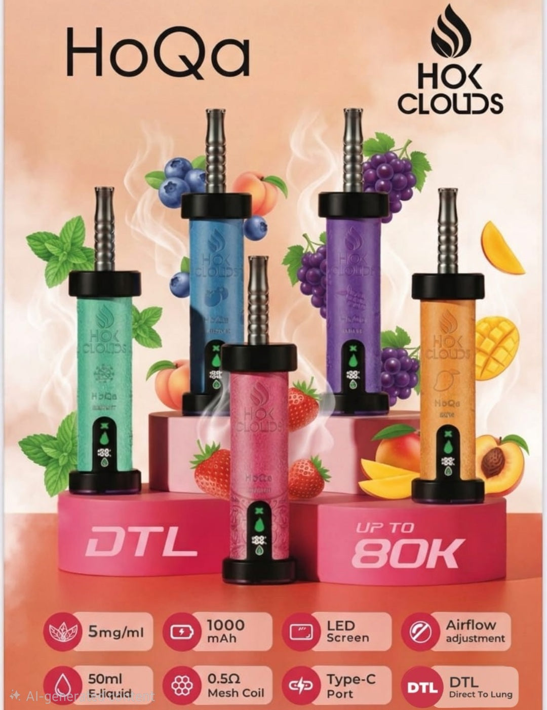 HOK Clouds HoQa 80000 Puffs Disposable Vape UAE | Buy Vape Online Dubai | VEXORA Vape Shop
⭐⭐⭐⭐⭐