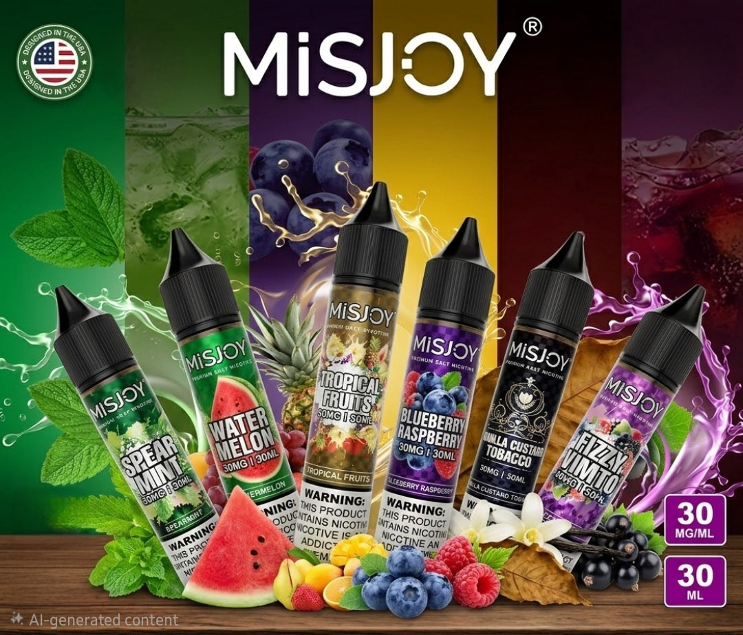 MISJOY Salt Nic 30ml 30mg Vape Juice | VEXORA UAE
⭐⭐⭐⭐⭐